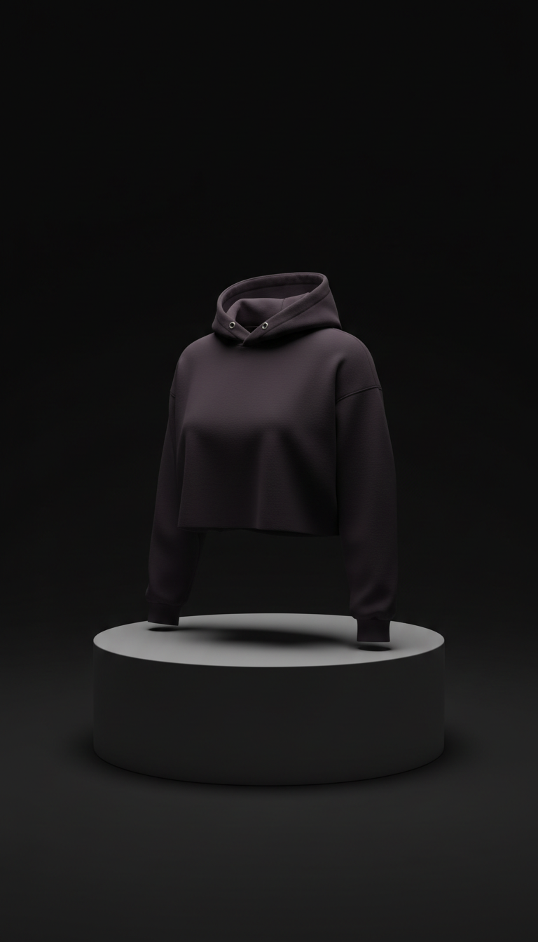 AfterHour Noir Cropped Hoodie